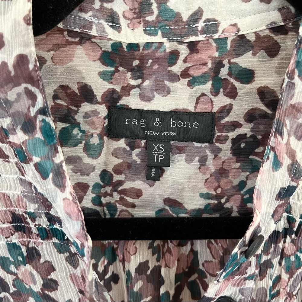 RAG & BONE Sheer Floral Button-Up Shirt